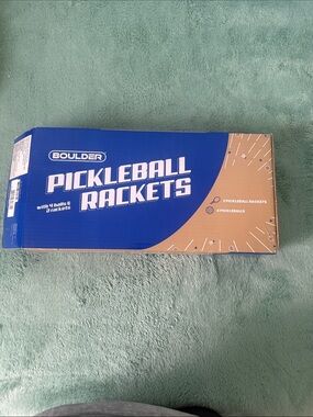 Boulder Pickleball Rackets Set - Blue and Tan